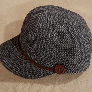 Light blue, brown trim CRUISE CLUB stylish hat